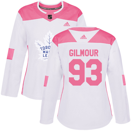 Adidas Maple Leafs #93 Doug Gilmour White/Pink Authentic Fashion Women's Stitched NHL Jersey